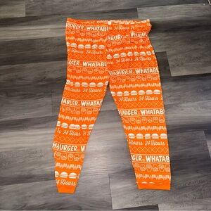 Whataburger Adult Pajama PJ Pants Orange & White Logo Unisex 3Xl Jogger NWOT